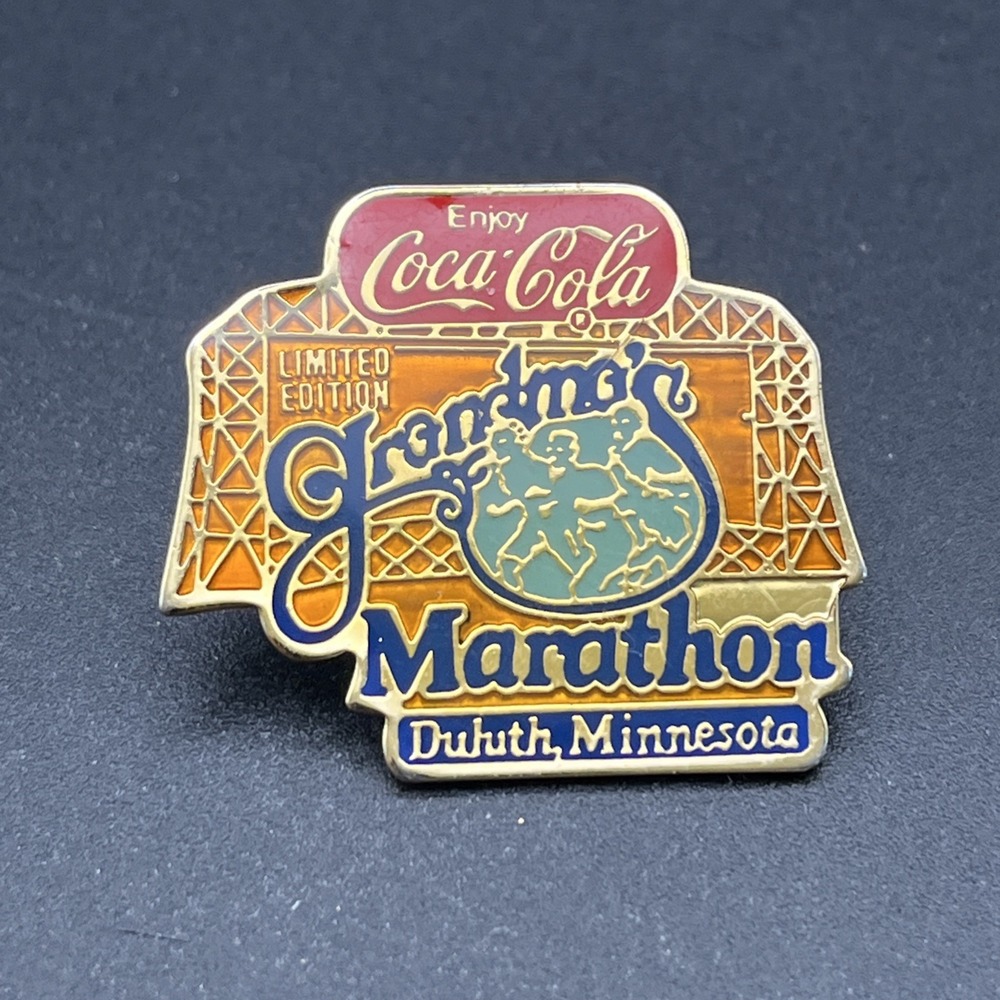 Coca-Cola Coke Grandma’s Marathon Duluth Minnesota Limited Edition Lapel Hat Pin